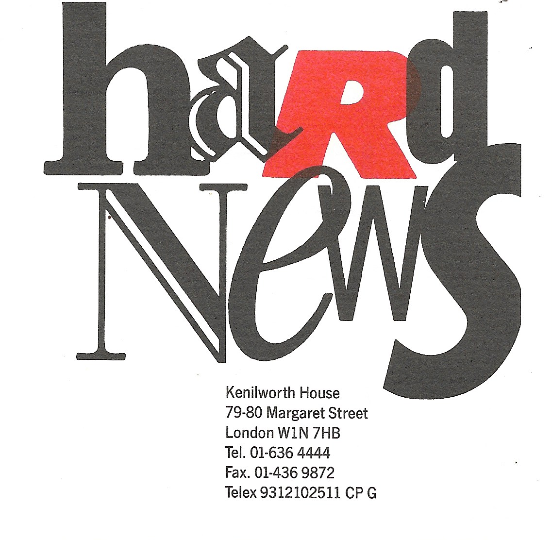 Hard News letterhead